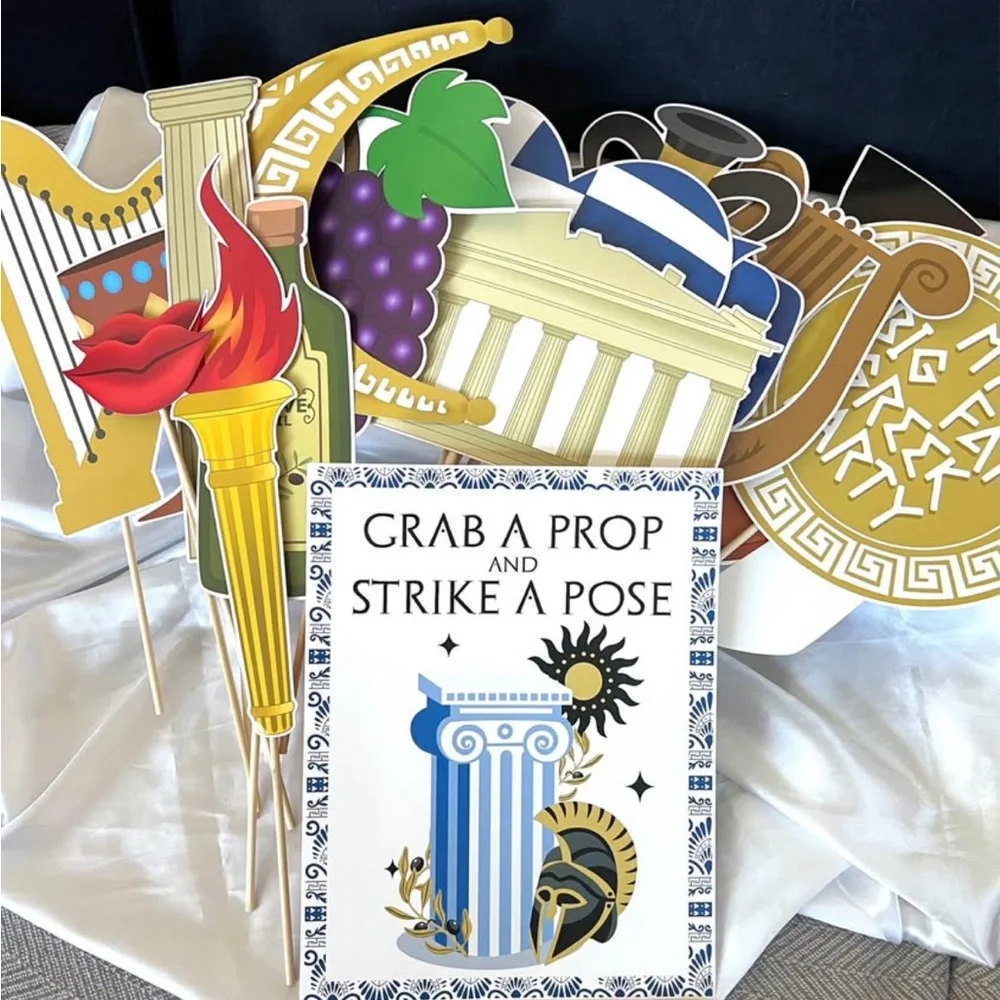 Greek Themed Photo Booth Props for Party Fun